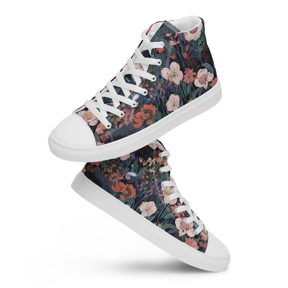 Midnight Conservatory on Women's High Top Canvas Shoes — Front