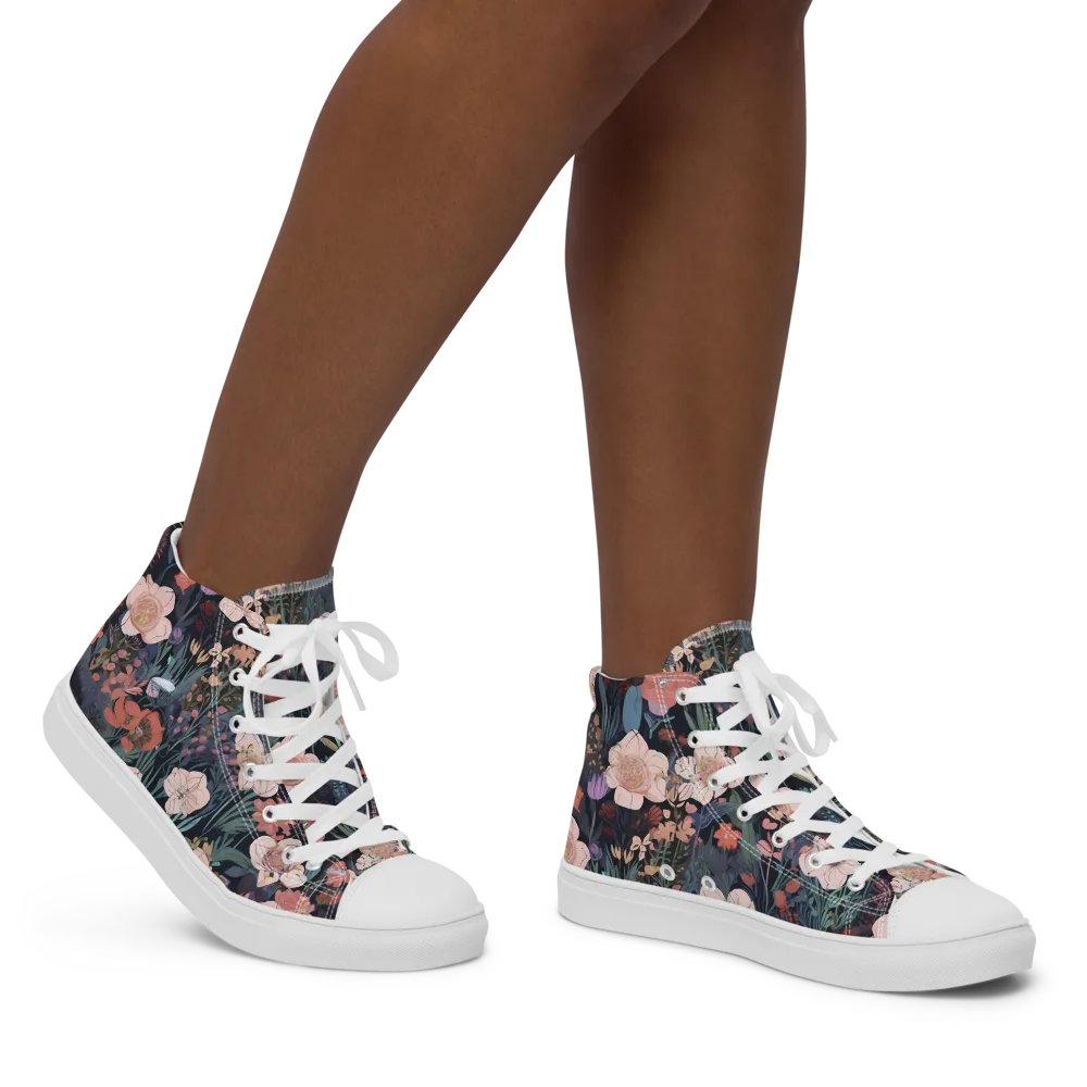 Midnight Conservatory on Women's High Top Canvas Shoes — Right