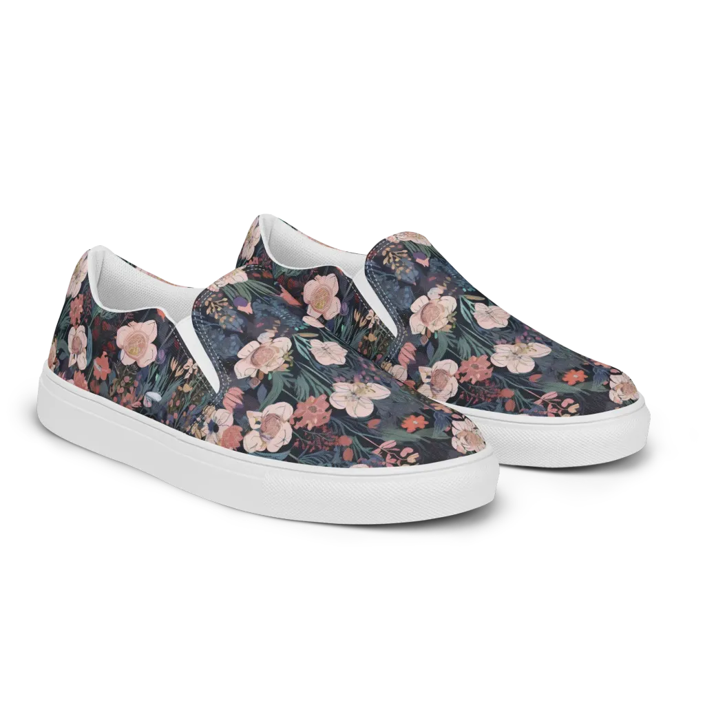 Midnight Conservatory on Men's Slip-On Canvas Shoes — Right Front