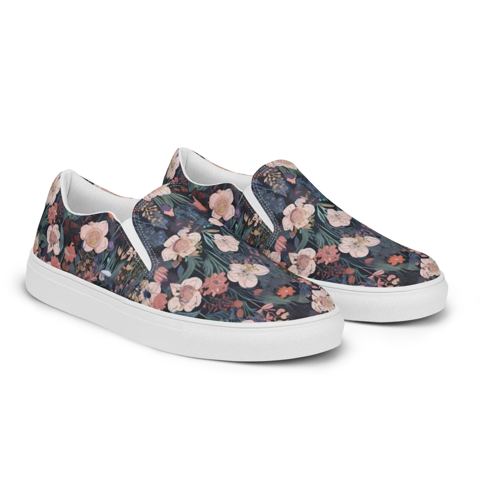 Midnight Conservatory on Women's Slip-On Canvas Shoes — Right Front