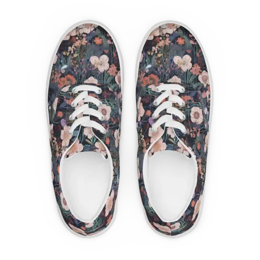 Midnight Conservatory on a Men's Lace-Up Canvas Shoes