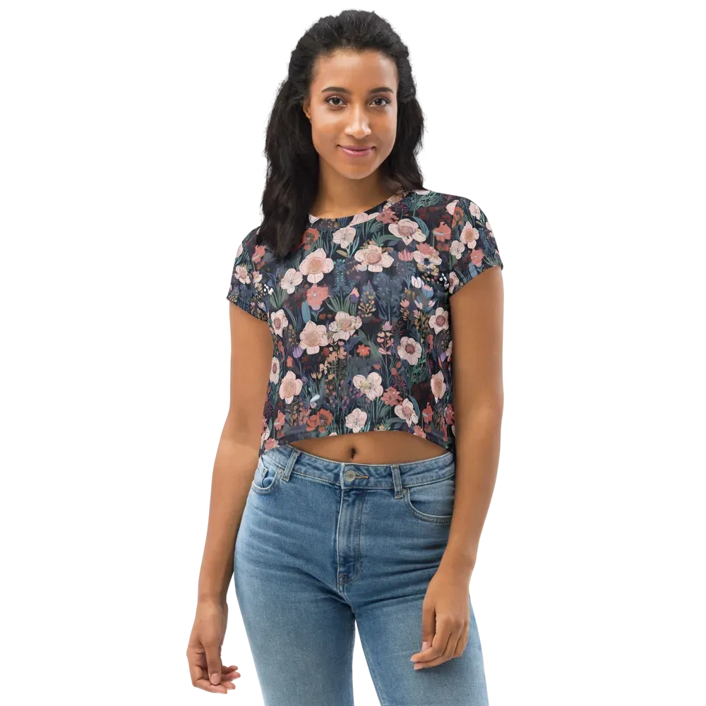 Midnight Conservatory on Crop Tee — Front