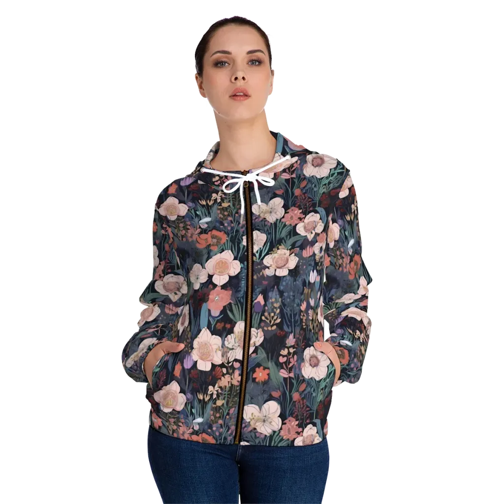 Midnight Conservatory on Women's Full-Zip Hoodie — Front On Person