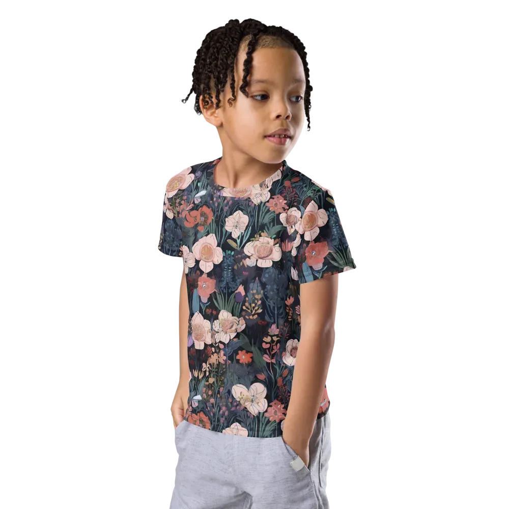 Midnight Conservatory on Kids Crew Neck T-Shirt — Left Front