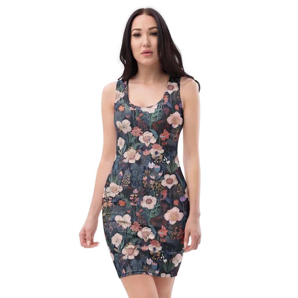 Midnight Conservatory on Bodycon Dress — Front