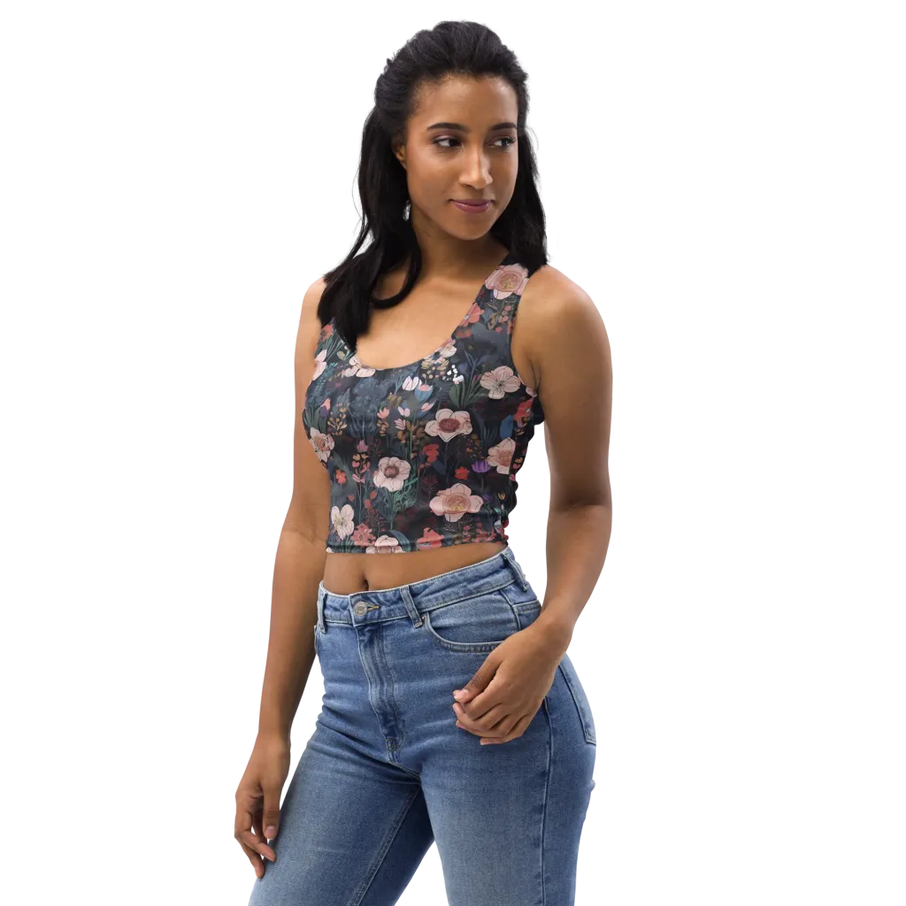 Midnight Conservatory on Crop Top — Left Front