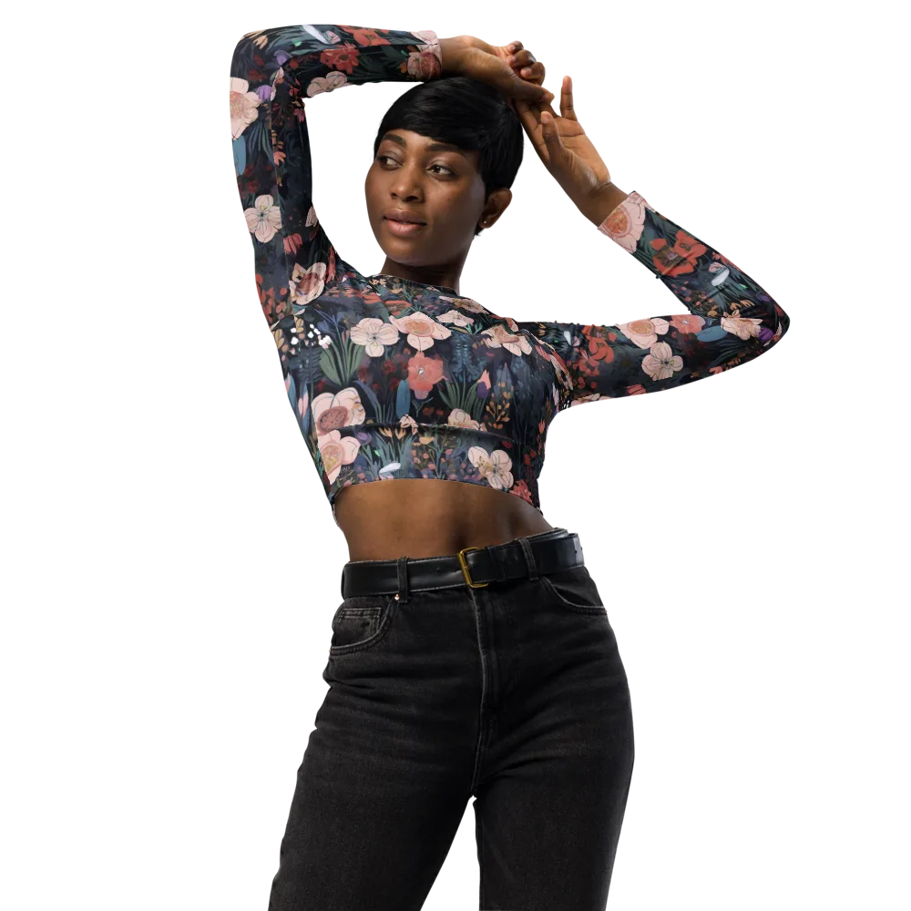 Midnight Conservatory on Long Sleeve Crop Top — Front