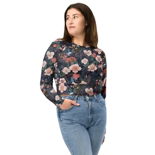 Midnight Conservatory on a Long Sleeve Crop Top