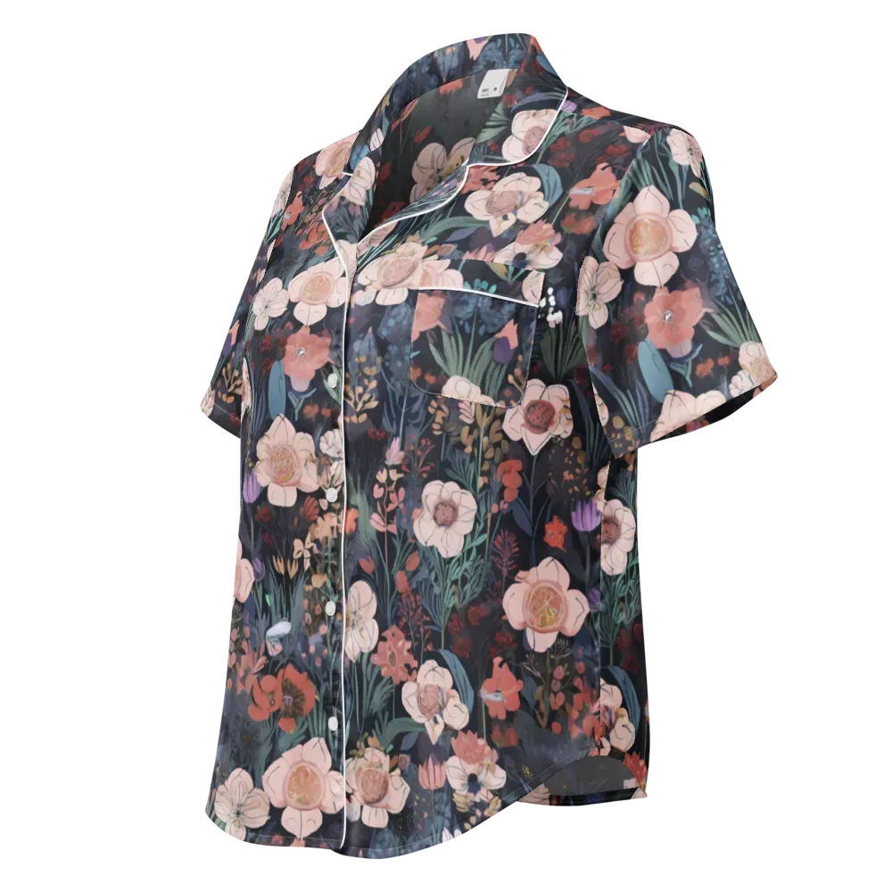 Midnight Conservatory on Women's Short Sleeve Pajama Top — Left Front