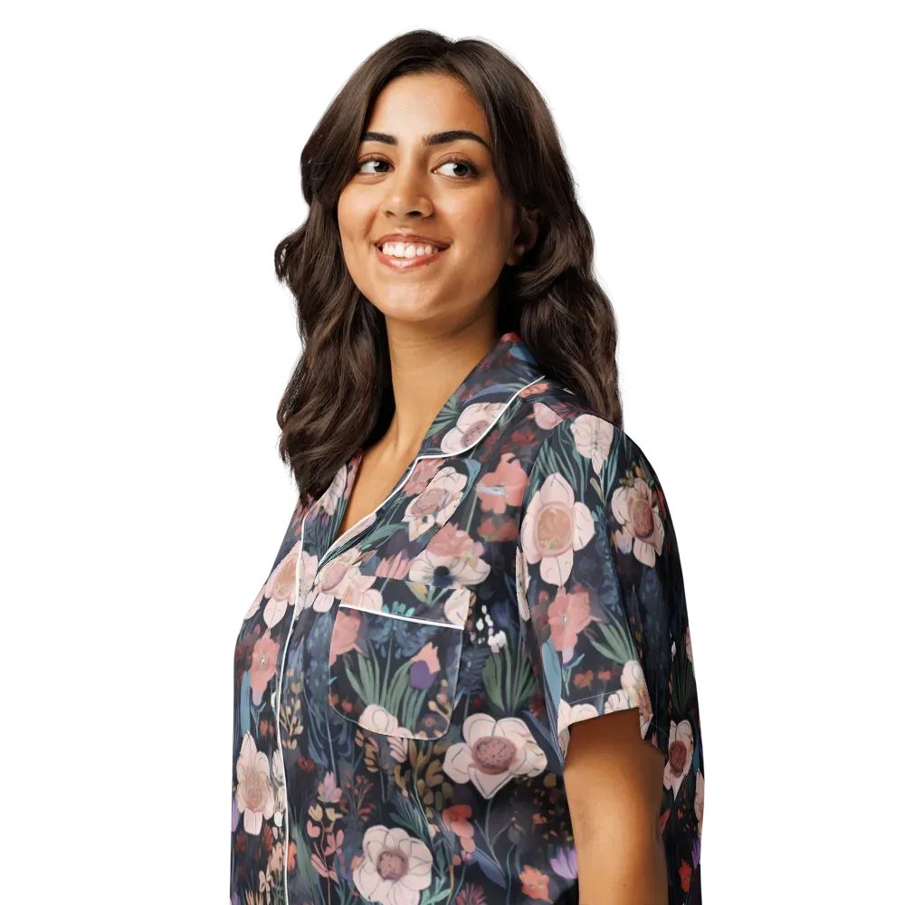 Midnight Conservatory on Women's Short Sleeve Pajama Top — Left Front