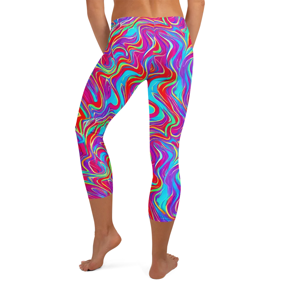 Rainbow Turbulence on Capri Leggings — Back