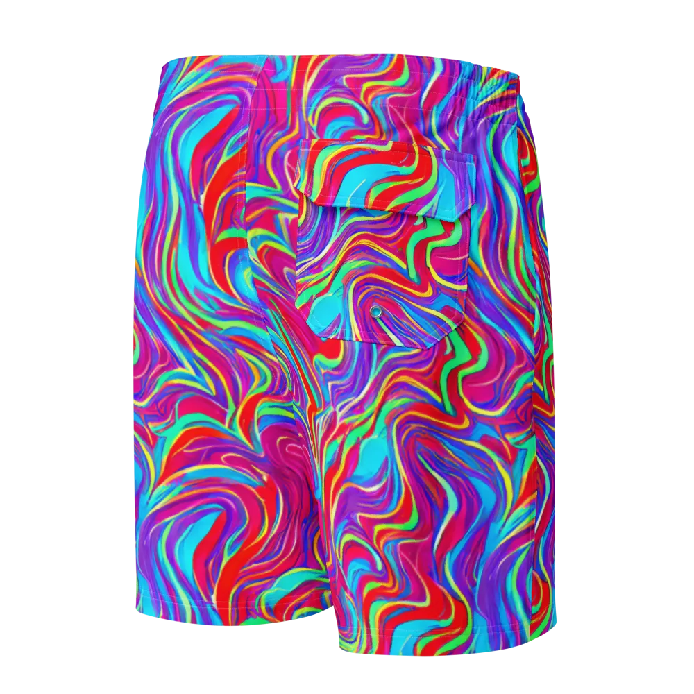 Rainbow Turbulence on Men's Board Shorts — Back