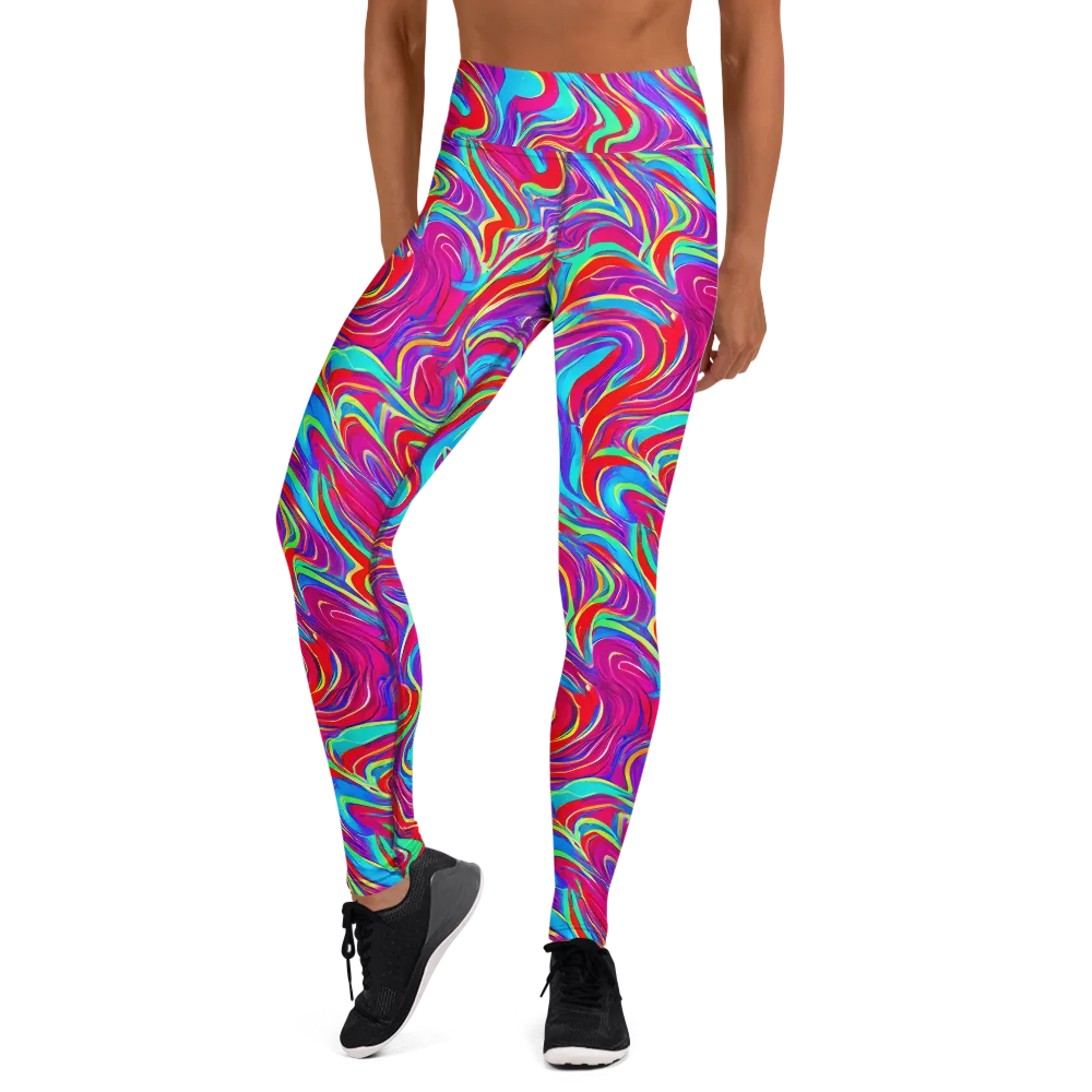 Rainbow Turbulence on Yoga Leggings — Front