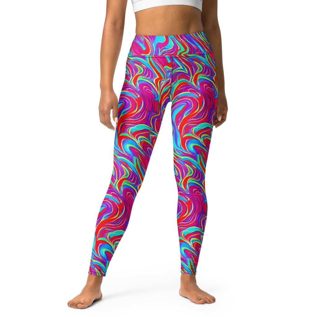 Rainbow Turbulence on Yoga Leggings — Front