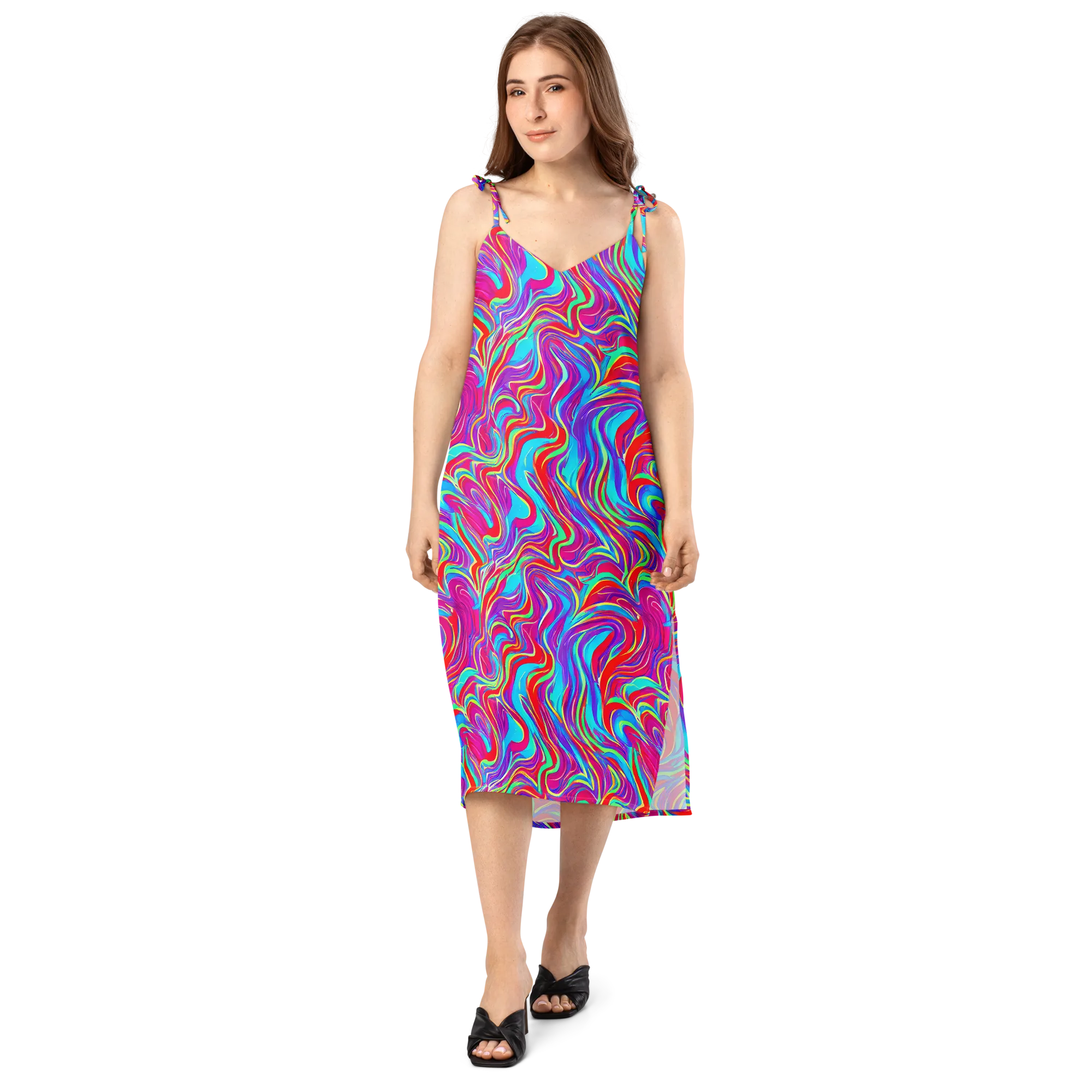 Rainbow Turbulence on Slip Dress — Front