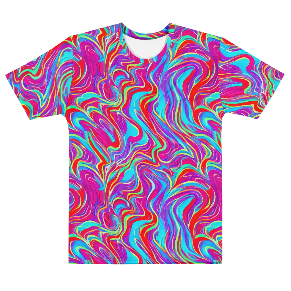 Rainbow Turbulence on Men's Cotton Crew Neck T-Shirt — Front