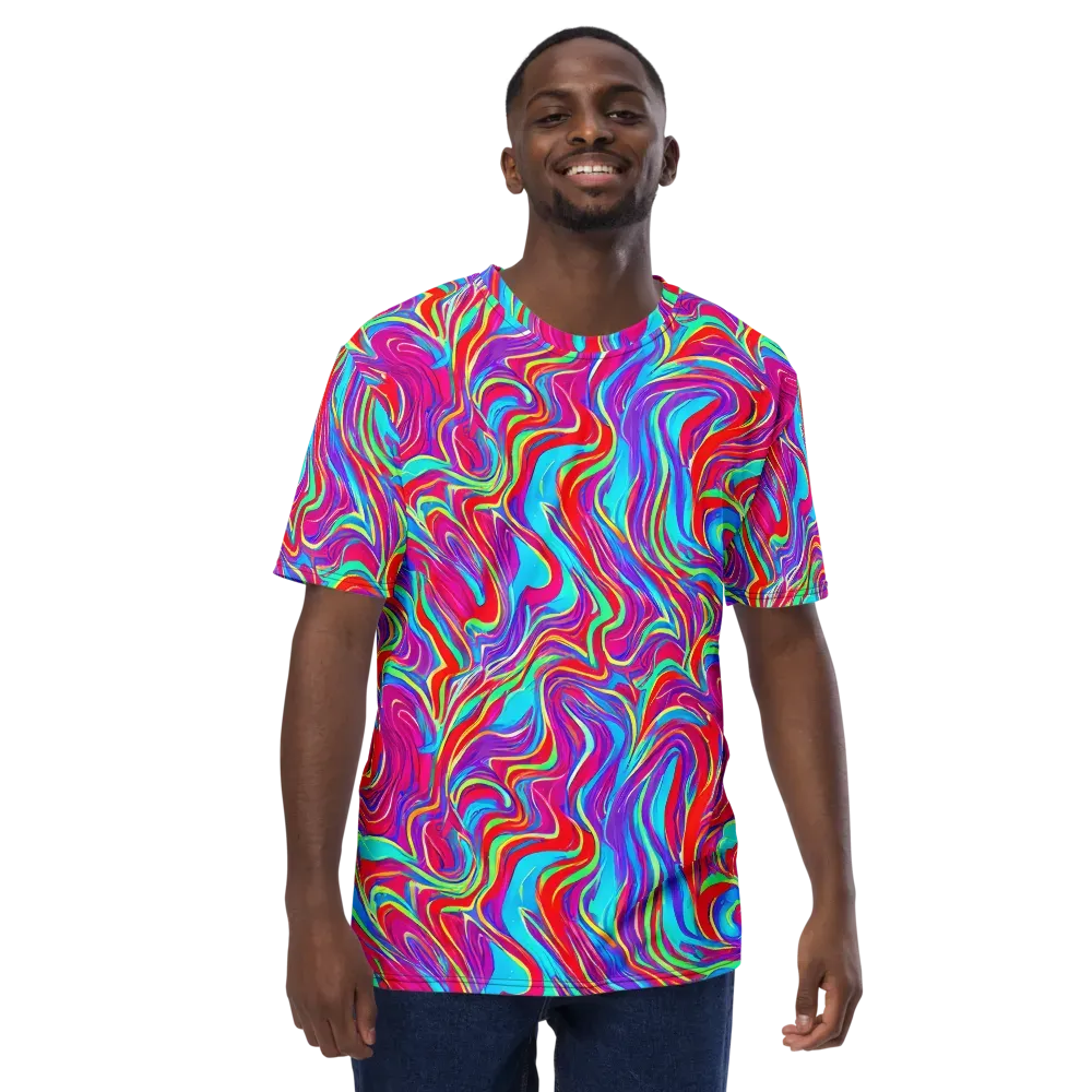 Rainbow Turbulence on Men's Crew Neck T-Shirt — Front
