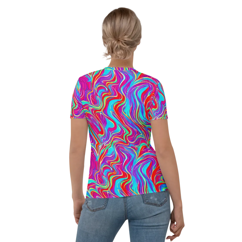 Rainbow Turbulence on Women's Crew Neck T-Shirt — Back