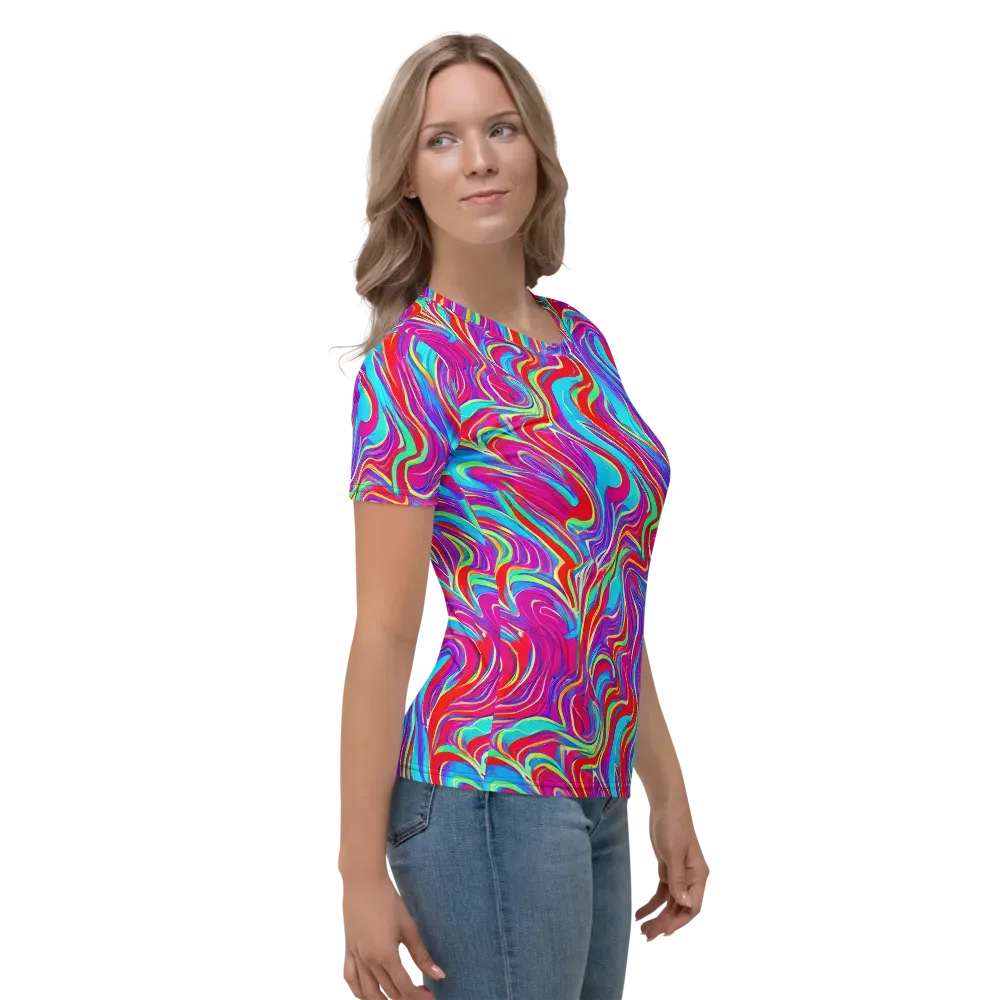 Rainbow Turbulence on Women's Crew Neck T-Shirt — Right