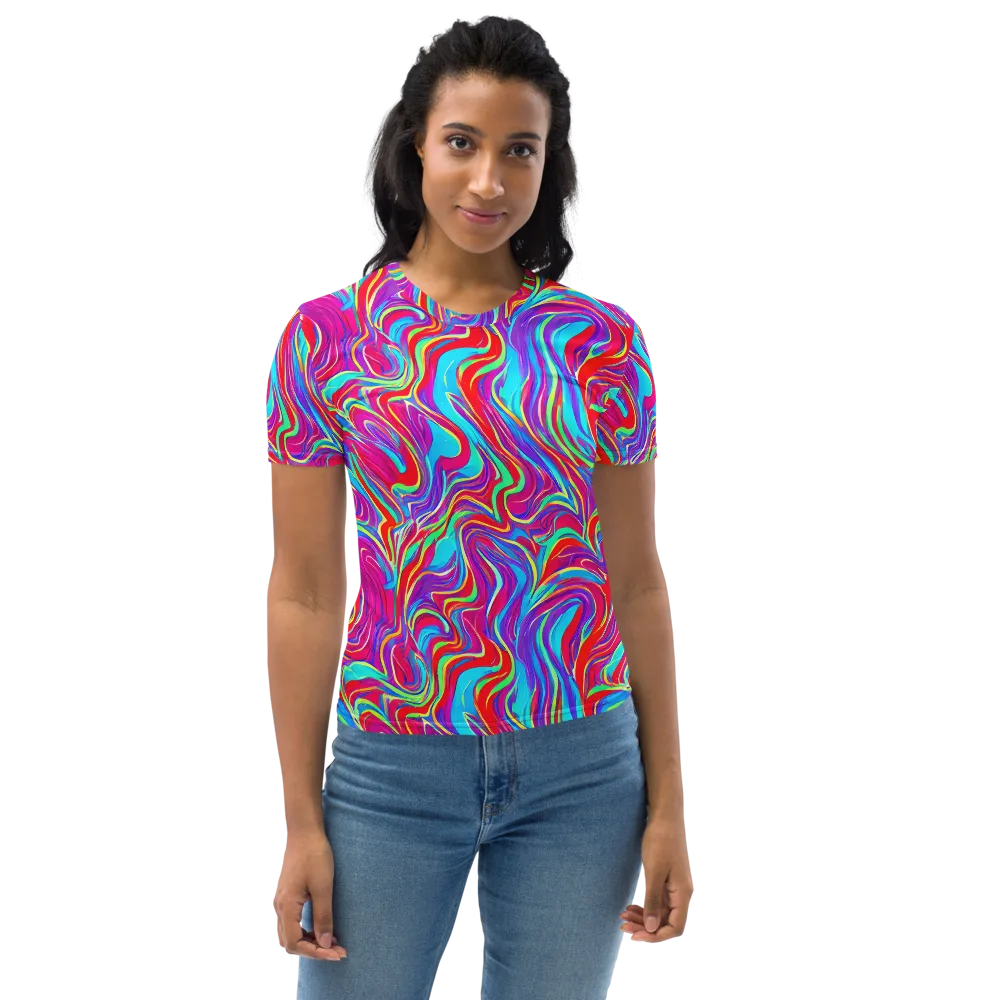 Rainbow Turbulence on Women's Crew Neck T-Shirt — Front