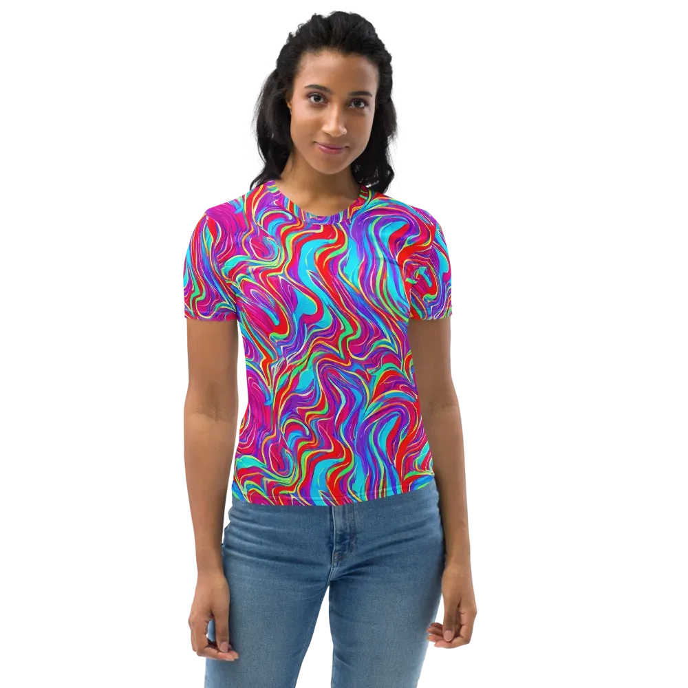 Rainbow Turbulence on Women's Crew Neck T-Shirt — Front