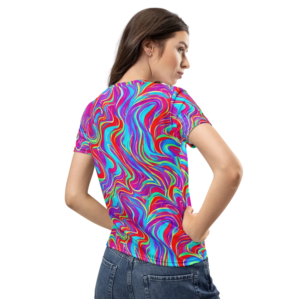 Rainbow Turbulence on Women's Crew Neck T-Shirt — Back