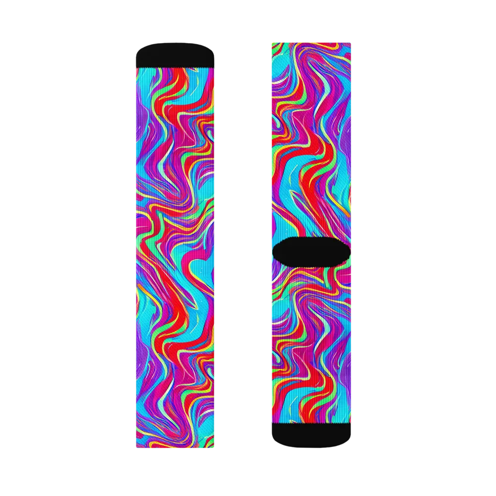 Rainbow Turbulence on Socks — Left Sock
