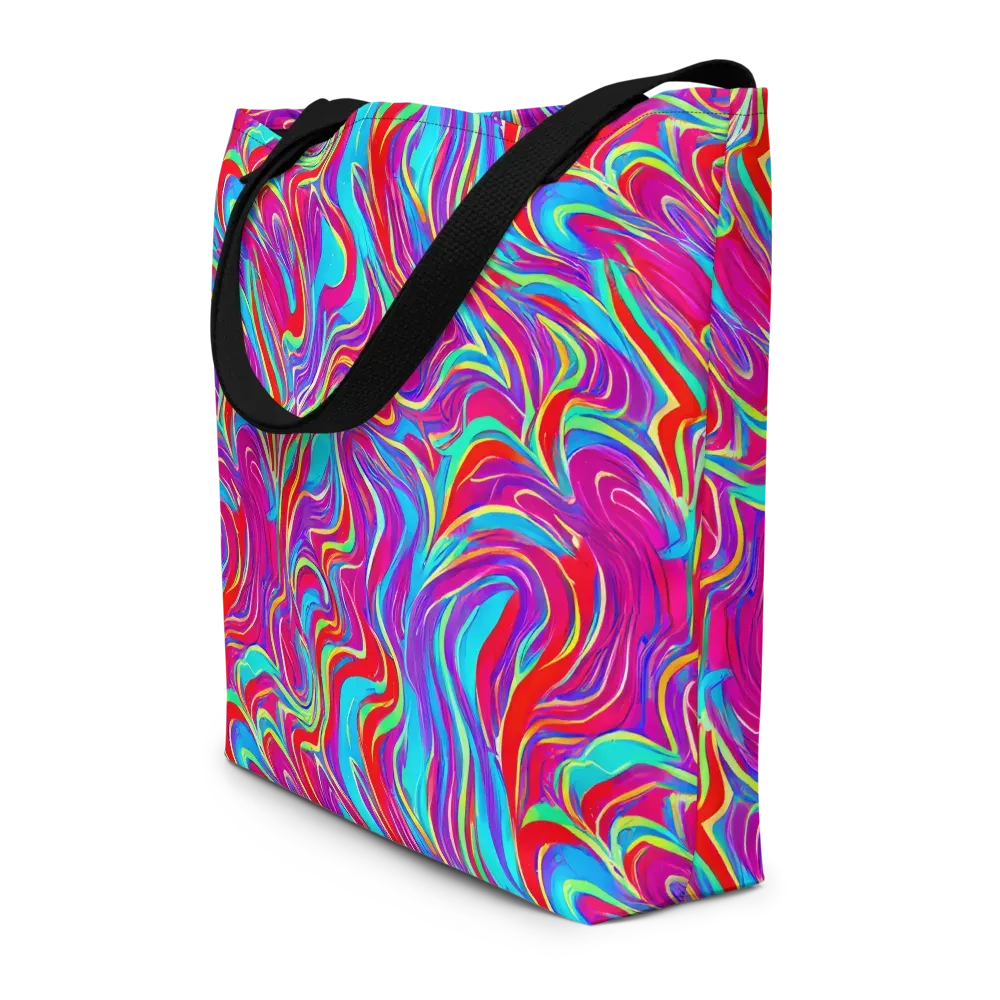 Rainbow Turbulence on Large Tote Bag W/ Pocket — Front