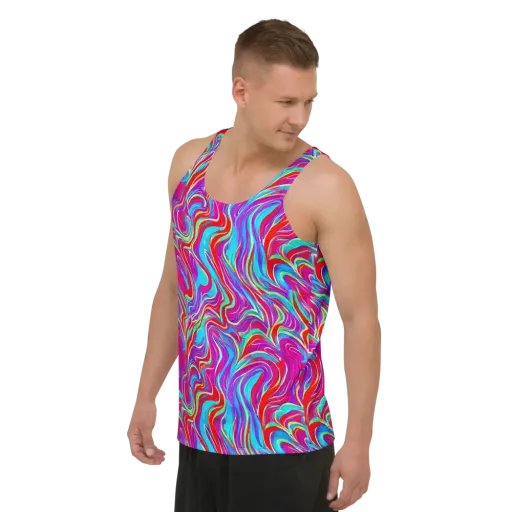 Rainbow Turbulence on a Men's Tank Top