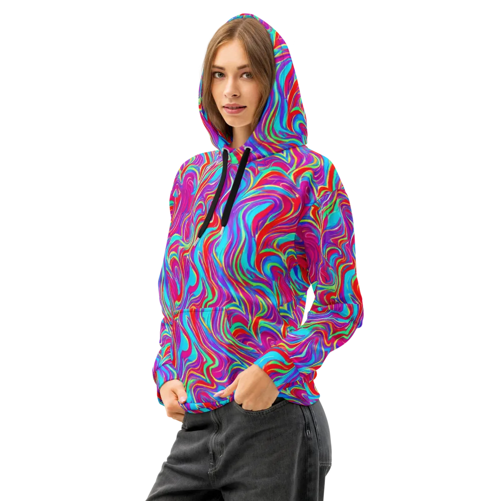 Rainbow Turbulence on Cotton Hoodie — Left Front