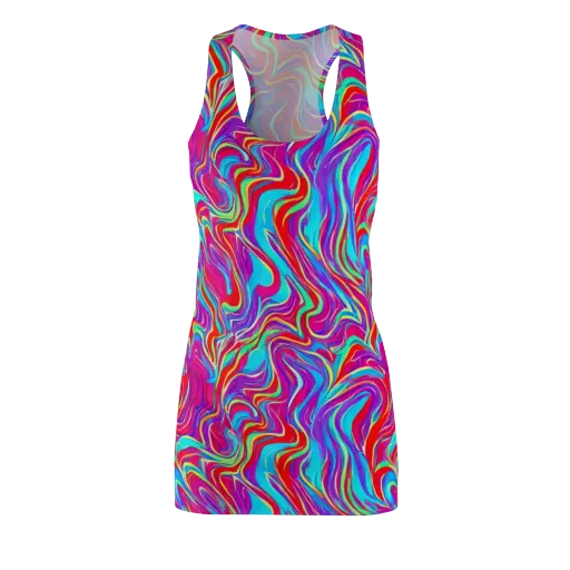 Rainbow Turbulence on a Racerback Dress