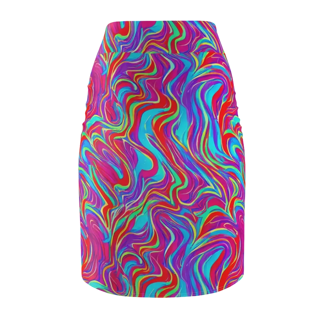 Rainbow Turbulence on Pencil Skirt — Back