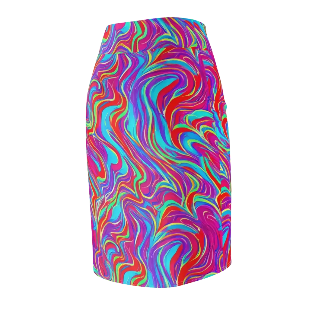 Rainbow Turbulence on Pencil Skirt — Back Side