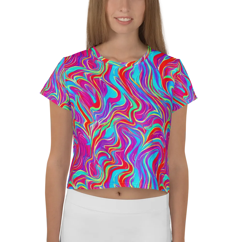 Rainbow Turbulence on Crop Tee — Front