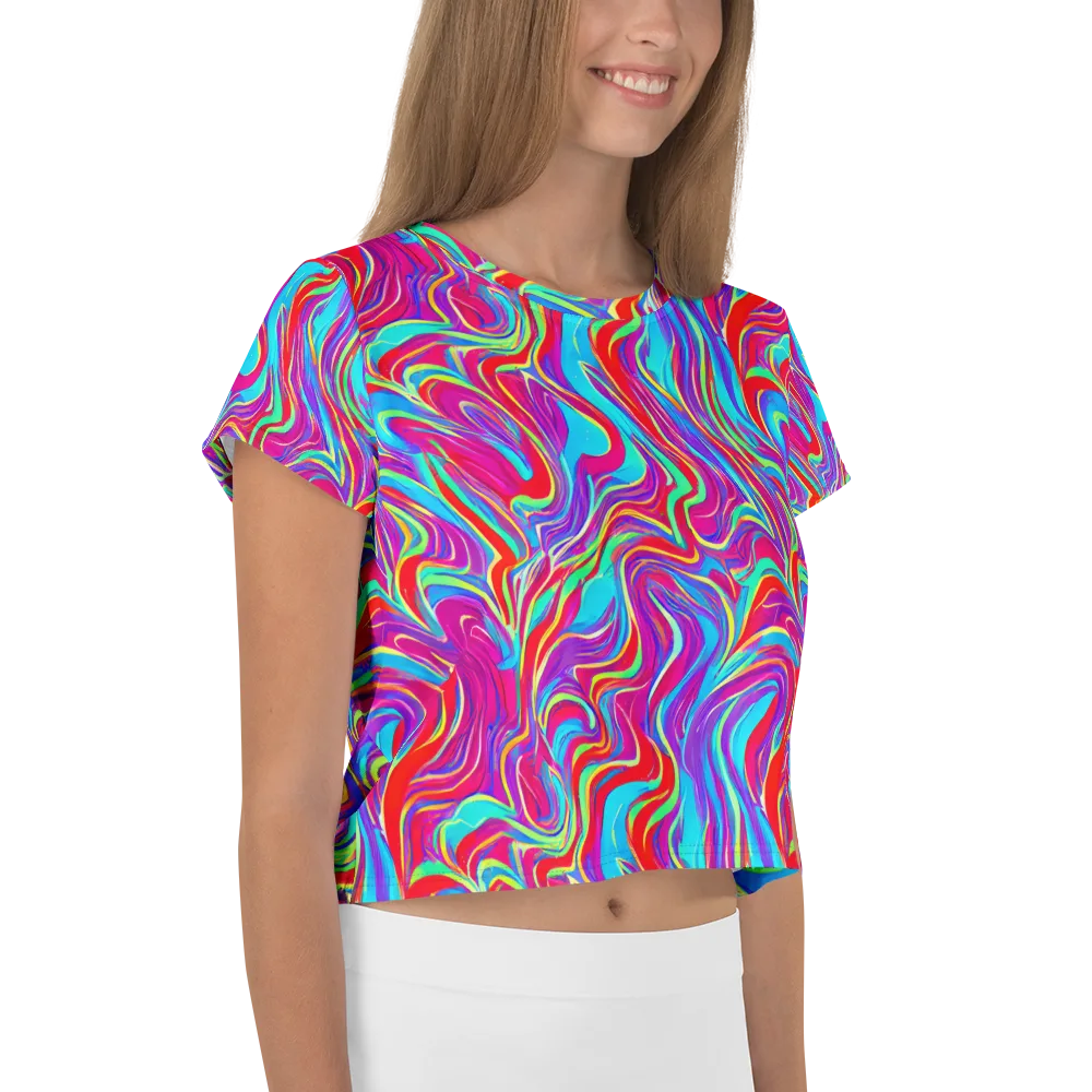 Rainbow Turbulence on Crop Tee — Right