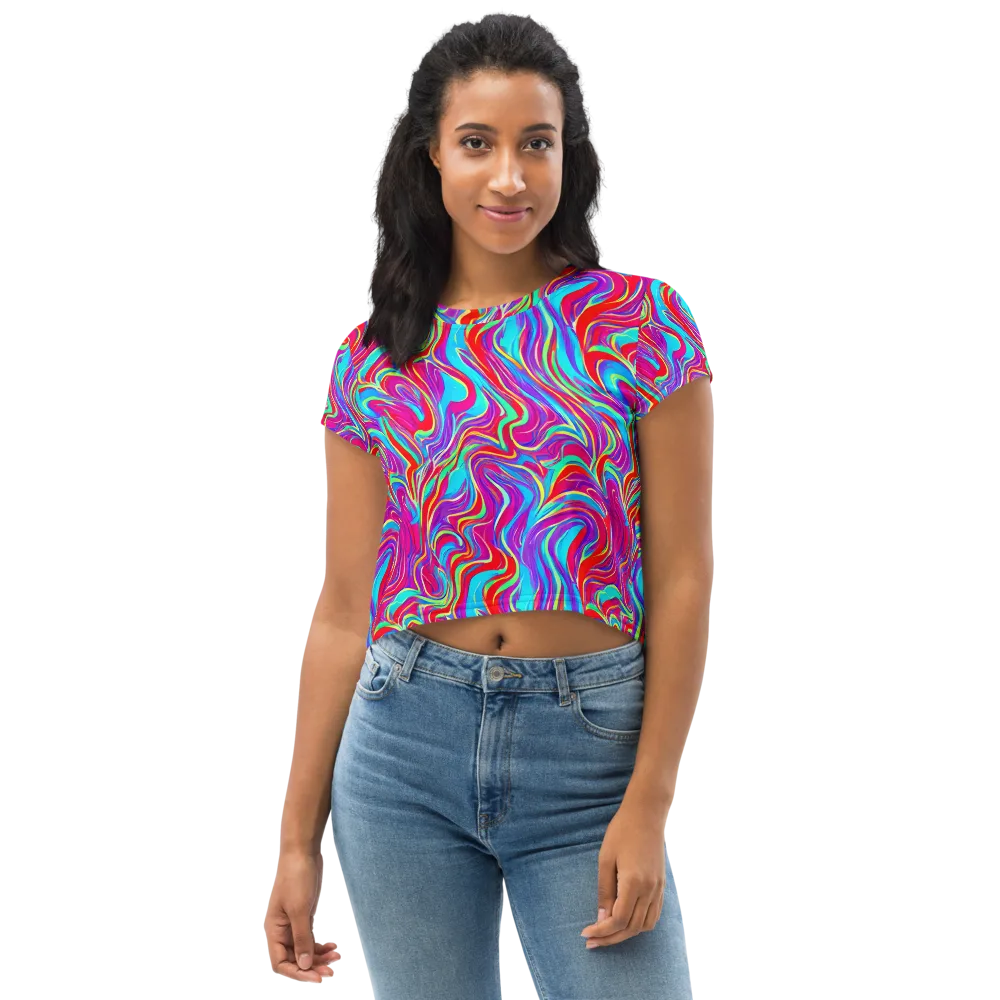 Rainbow Turbulence on Crop Tee — Front