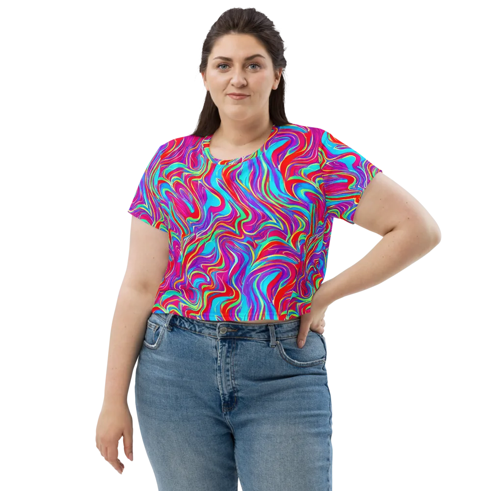 Rainbow Turbulence on Crop Tee — Front