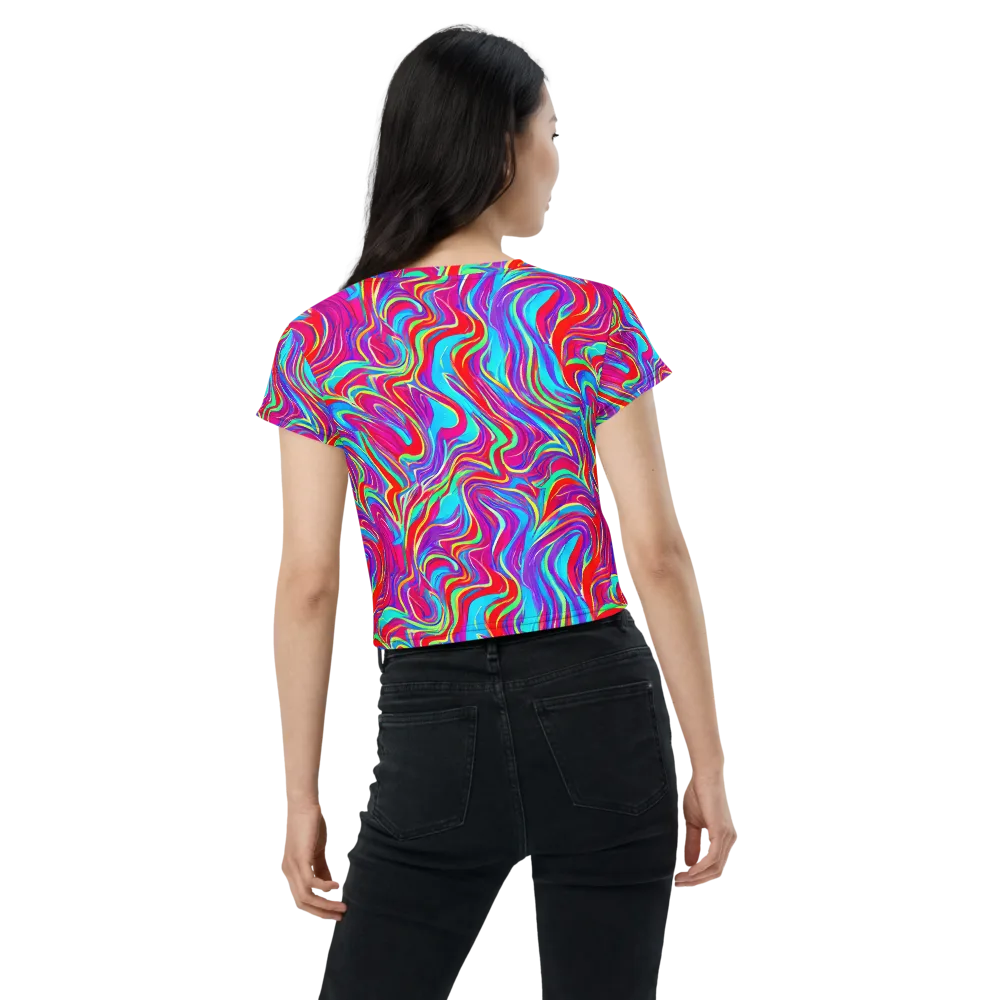 Rainbow Turbulence on Crop Tee — Back