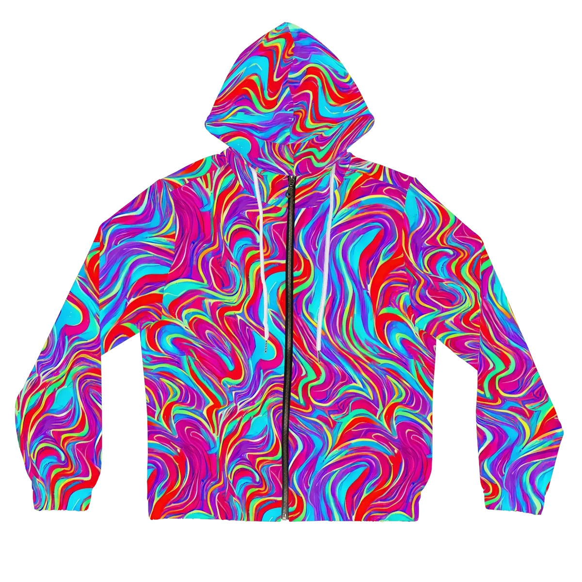 Rainbow Turbulence on Women's Full-Zip Hoodie — Front
