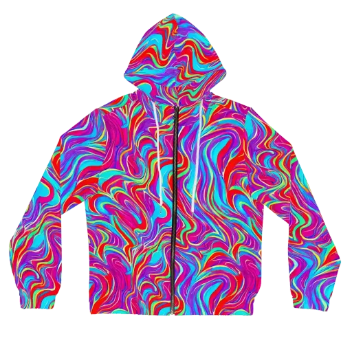 Rainbow Turbulence on a Women's Full-Zip Hoodie