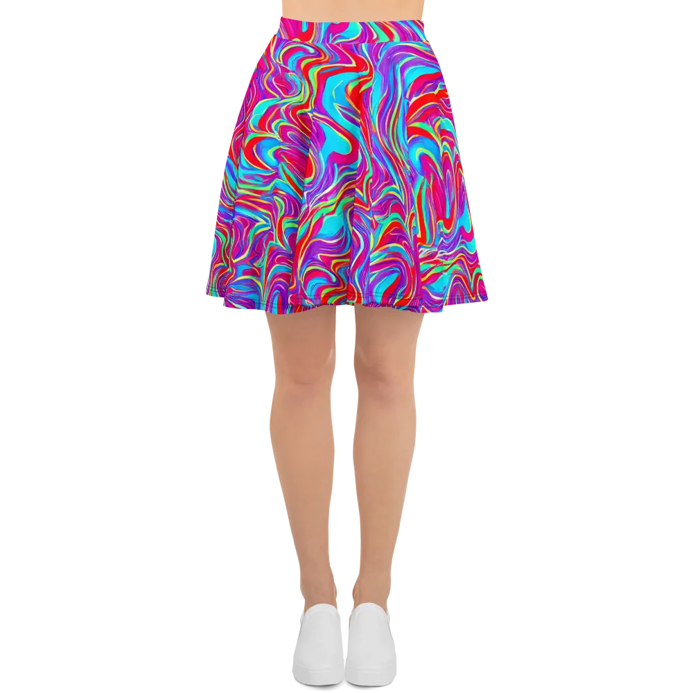 Rainbow Turbulence on Skater Skirt — Front