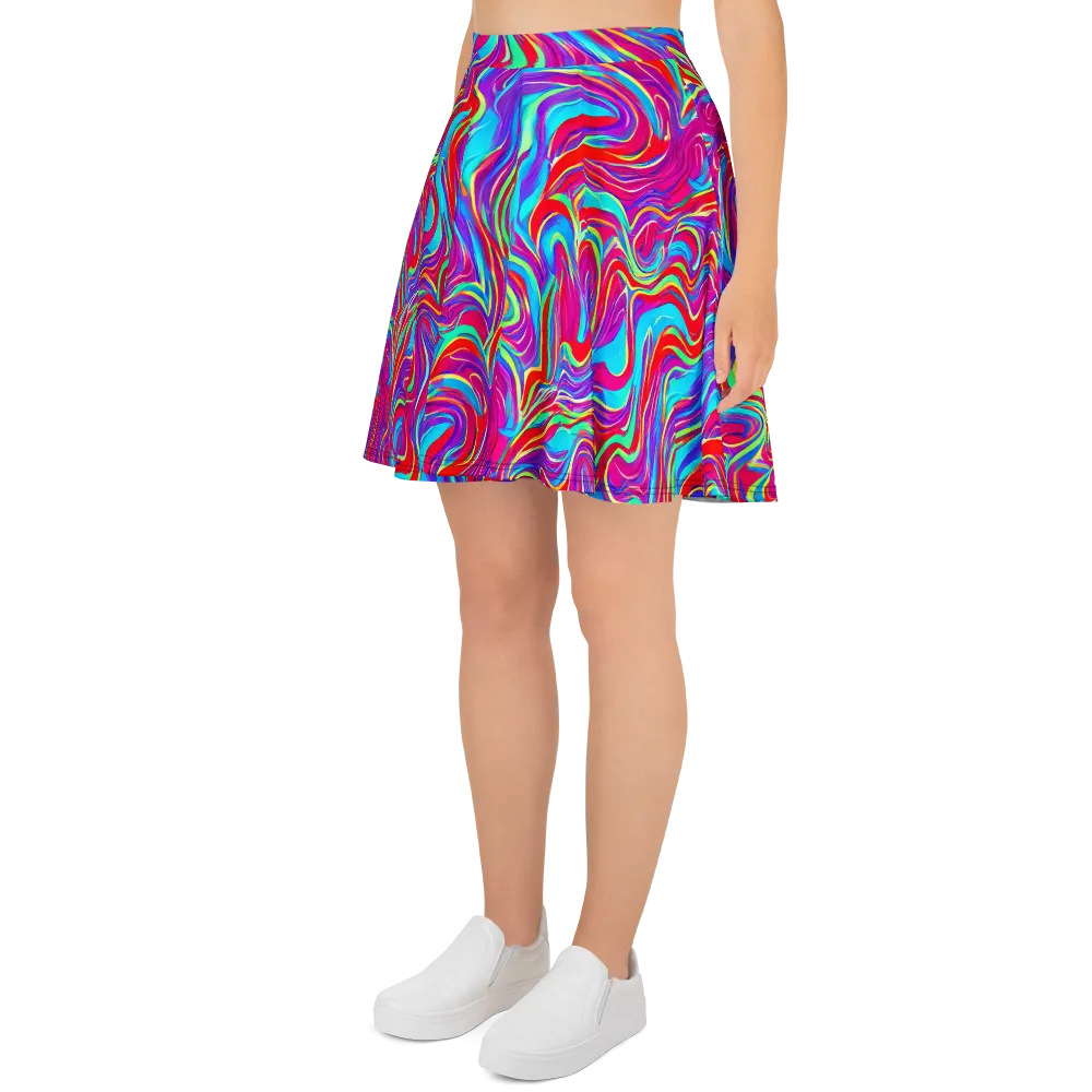 Rainbow Turbulence on Skater Skirt — Left
