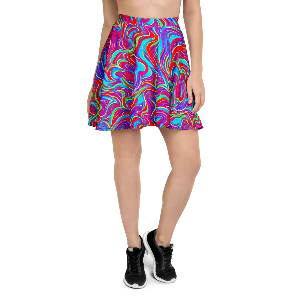 Rainbow Turbulence on Skater Skirt — Front