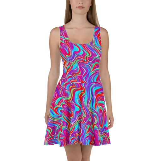 Rainbow Turbulence on a Skater Dress