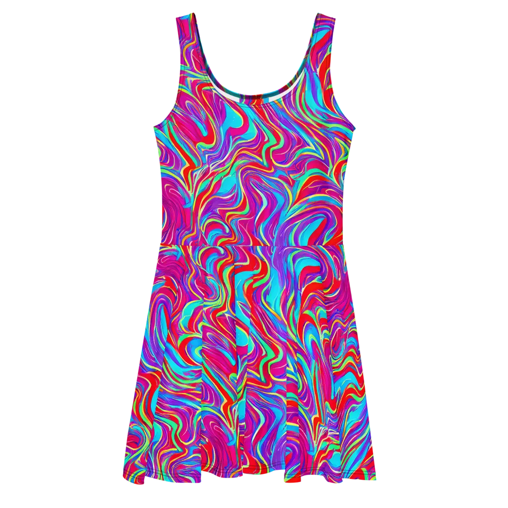 Rainbow Turbulence on Skater Dress — Front