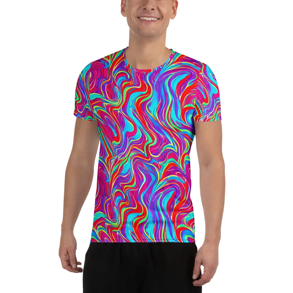 Rainbow Turbulence on Men's Athletic T-Shirt — Front