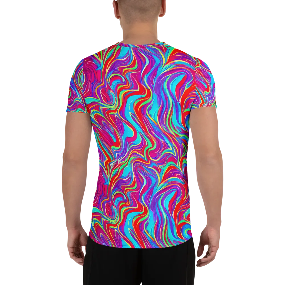 Rainbow Turbulence on Men's Athletic T-Shirt — Back