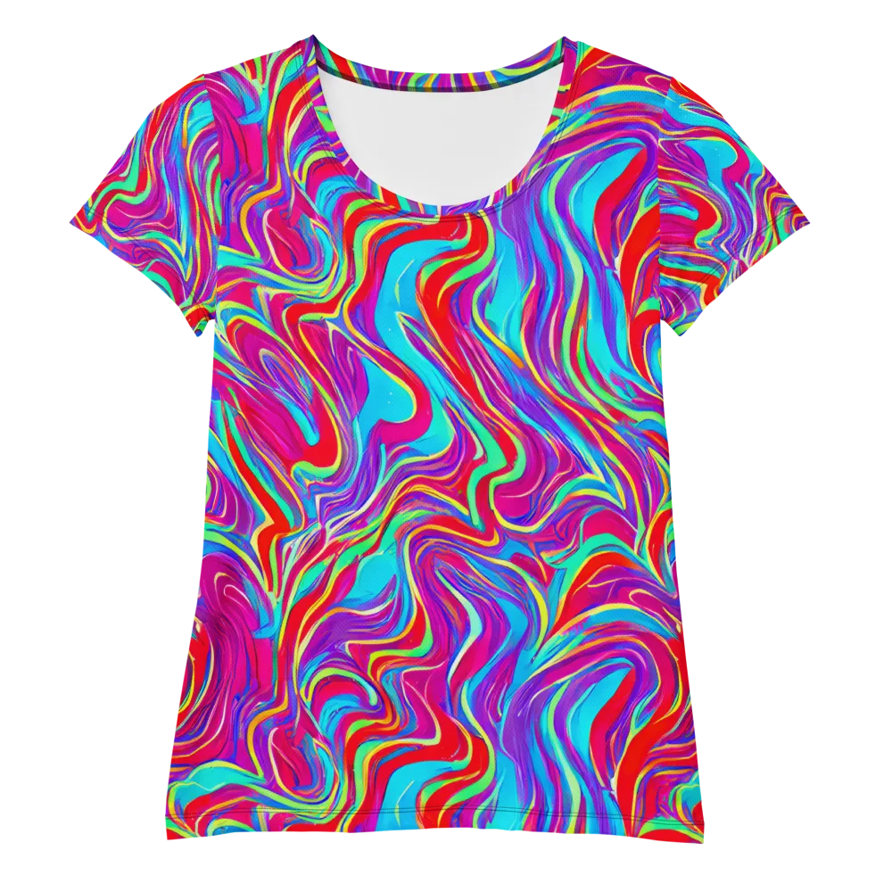 Rainbow Turbulence on Women's Athletic T-Shirt — Front