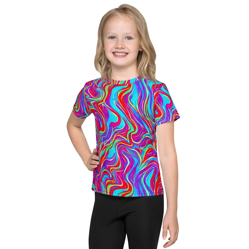 Rainbow Turbulence on Kids Crew Neck T-Shirt — Front