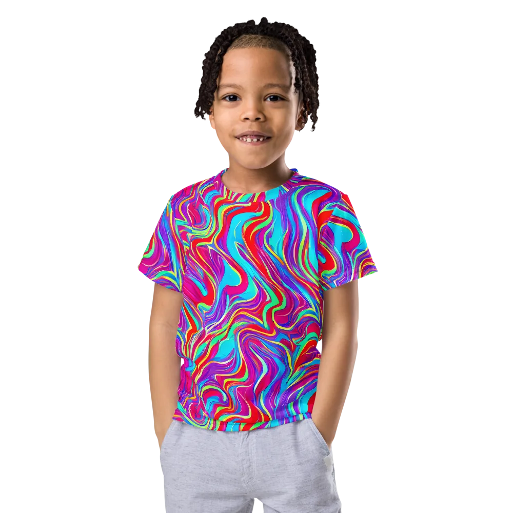 Rainbow Turbulence on Kids Crew Neck T-Shirt — Front